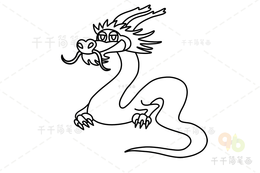 中国神龙简笔画图片