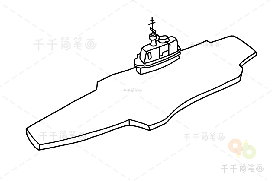QQ航空母舰简笔画图片