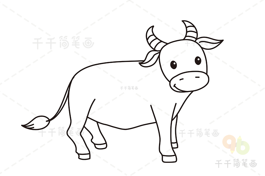 牛的尾巴简笔画图片