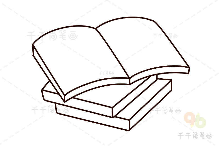 翻开的书的立体画法图片