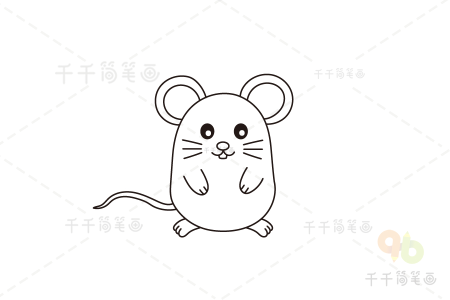 老鼠简笔画画法步骤