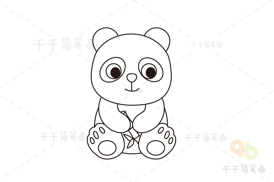 可爱大熊猫的简笔画图片大全