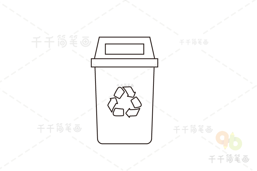 医疗废物垃圾桶简笔画图片