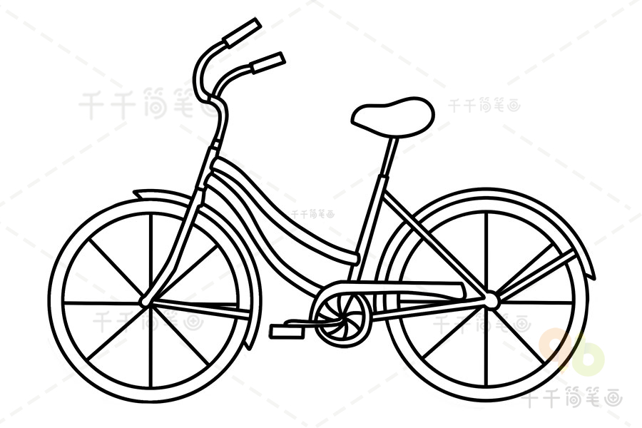 可爱的小自行车简笔画