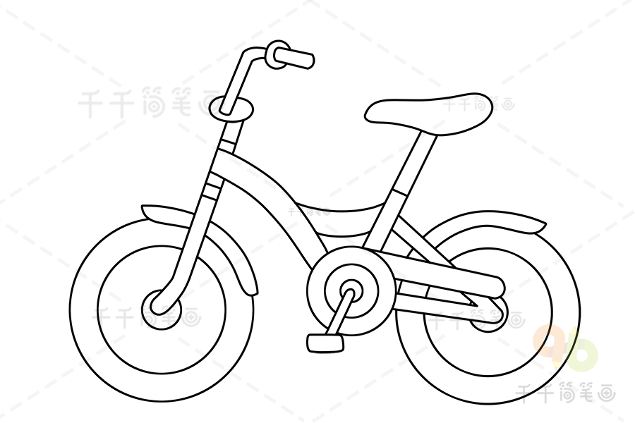 儿童自行车简笔画的步骤图片