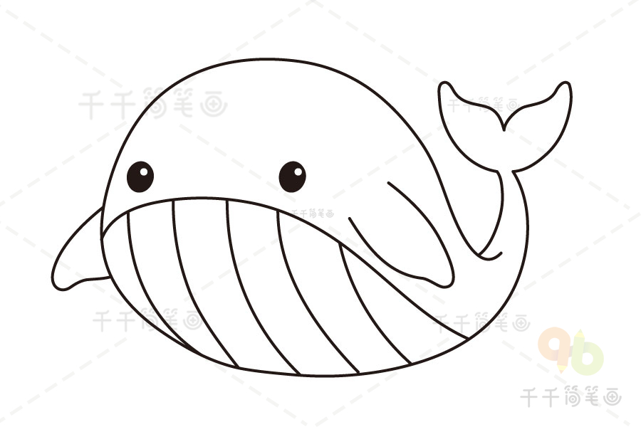 简单鲸鱼简笔画画法
