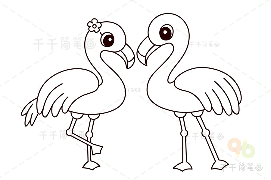 火烈鸟的简单画法图片