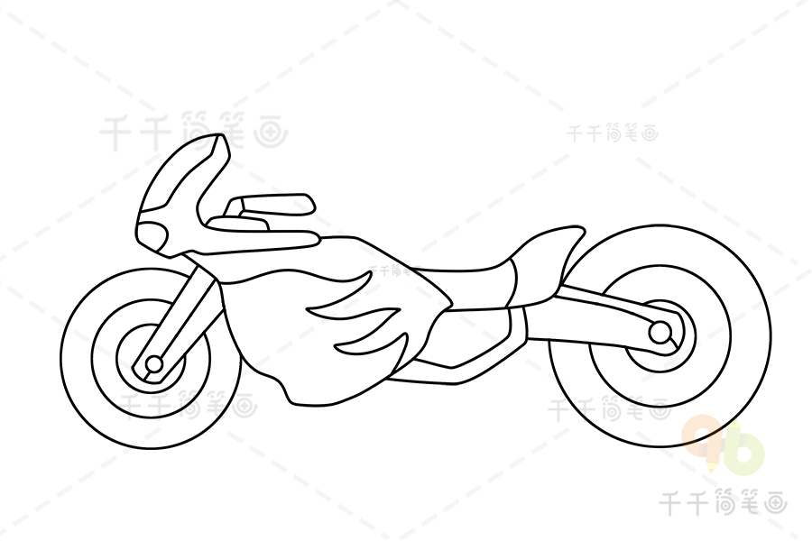 少儿摩托车简笔画