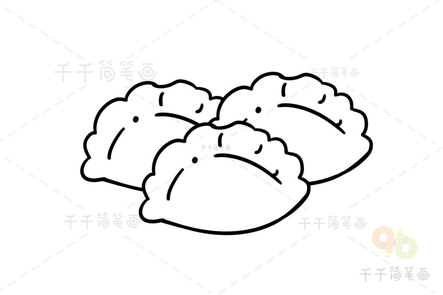 年味饺子简笔画