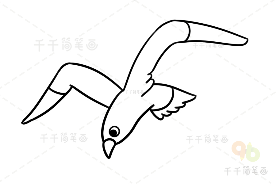 自由飞翔的海鸥简笔画