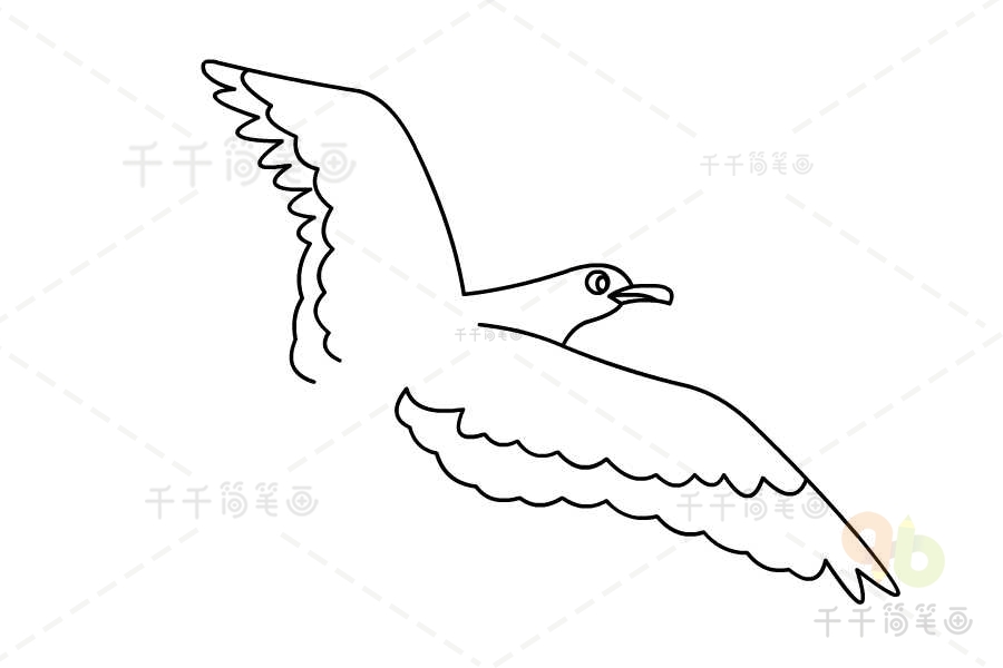 红嘴海鸥简笔画图片