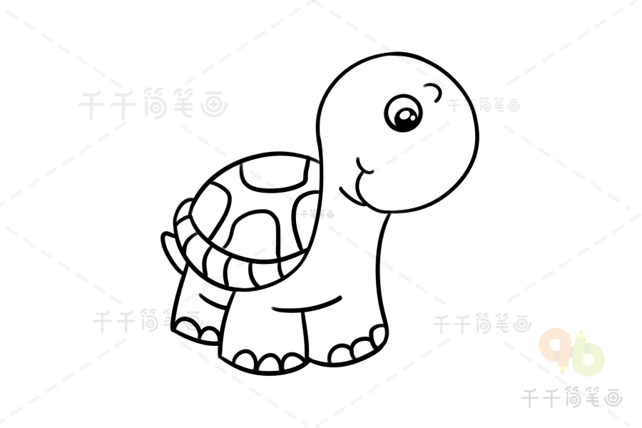 卡通乌龟简笔画的画法