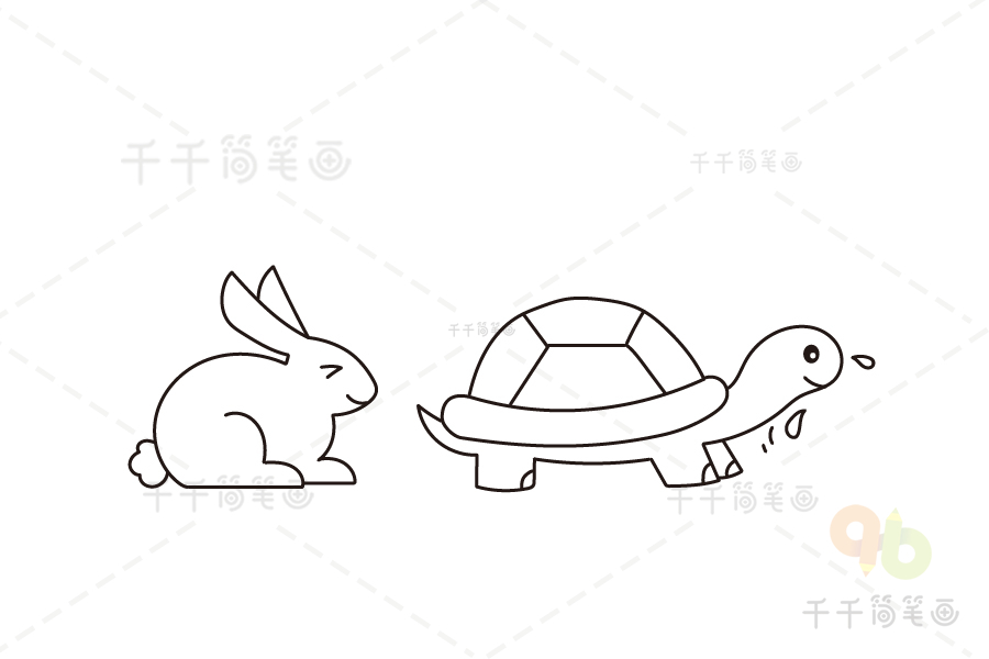 龟兔赛跑乌龟简笔画图片