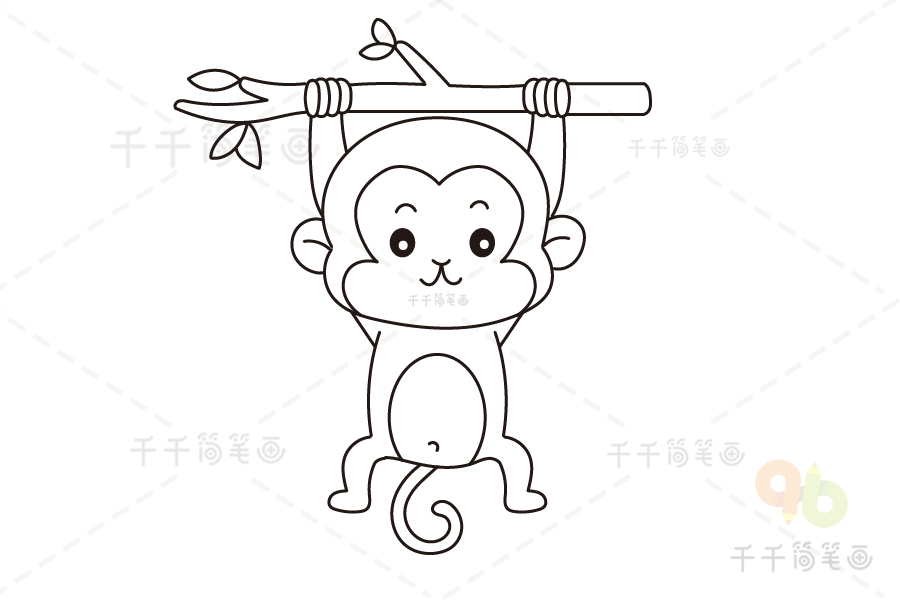 机敏的猴子简笔画
