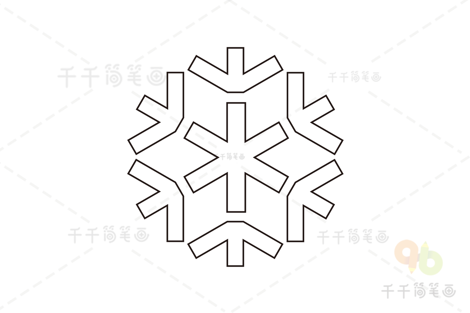 北京冬奥会雪花简笔画图片