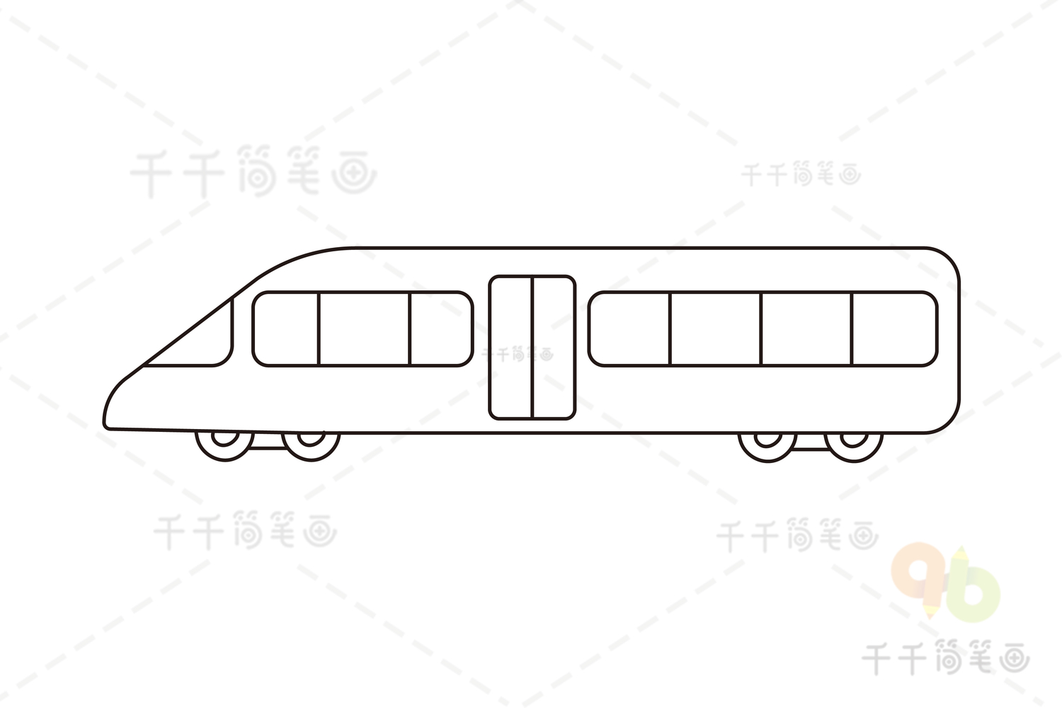 开动的火车头简笔画画法图片步骤💛巧艺网