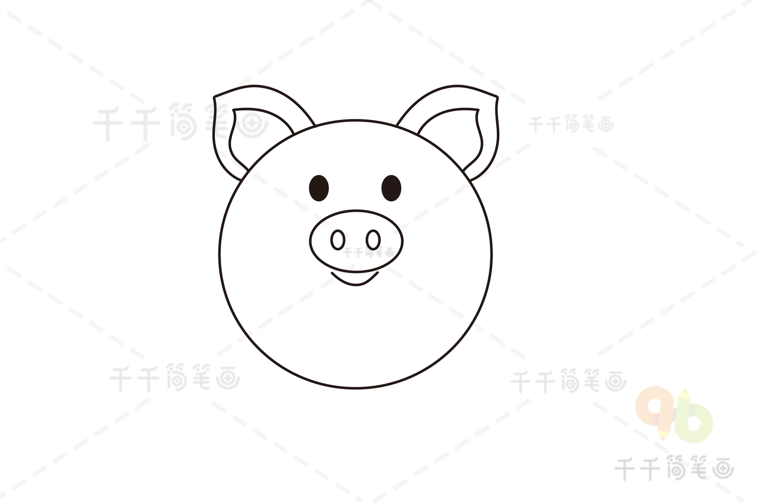 超可爱的小猪简笔画图片大全_猪