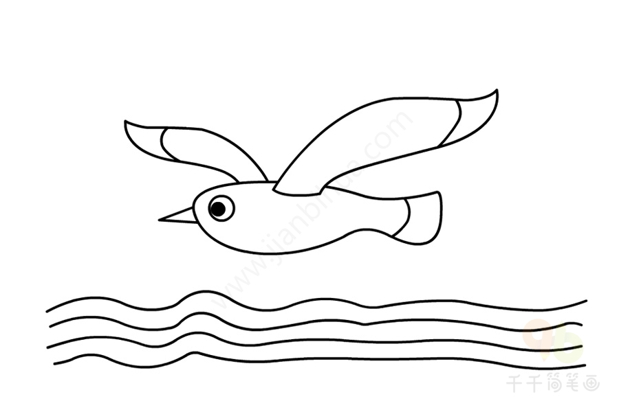 飞翔的海燕简笔画图片