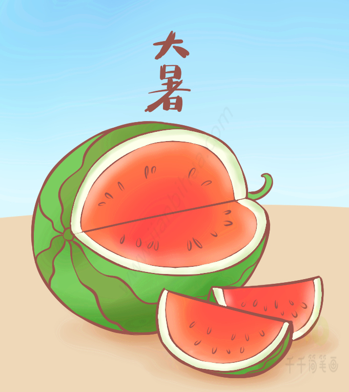 大暑简笔画步骤图,大暑简笔画图片,二十四节气大暑简笔画,24节气大暑