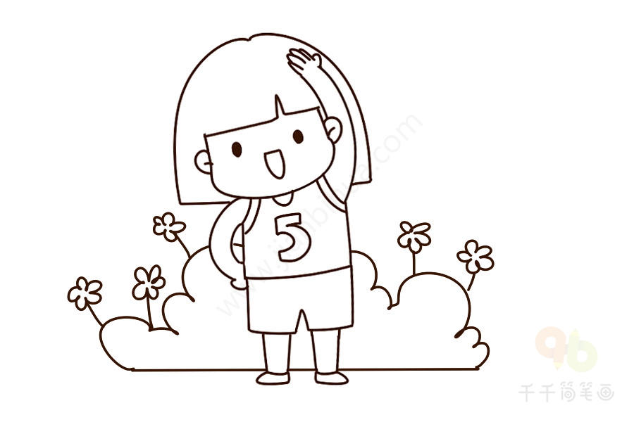 小朋友的一天之做运动简笔画